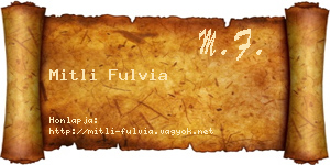 Mitli Fulvia névjegykártya